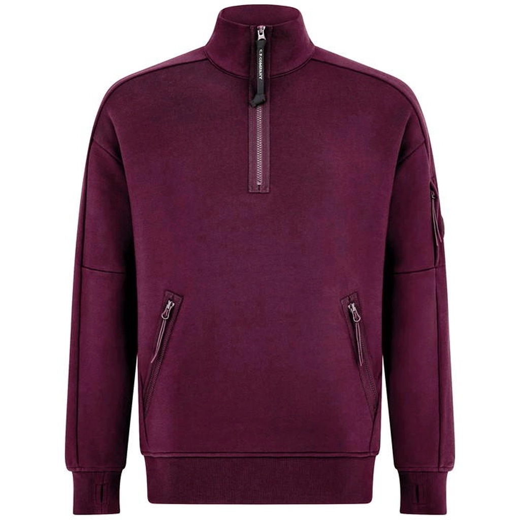 CP Company Men's Lens Quarter-Zip Fleece Top - Purple